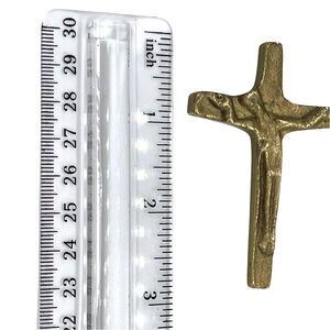 Lead Hand-Crafted Cross with Figure